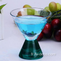 Nouveau design verres de cocktails à tige de couleur cristalline